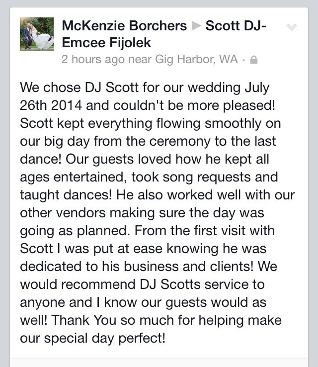 Clermont, Minneola Wedding DJ Scott Fijolek Kitsap Puget Sound Orlando